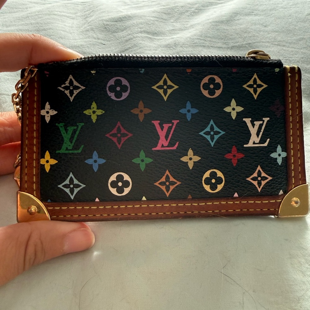 Louis Vuitton Black Multicolor Monogram Key Pouch Cles Pochette - Picture 4 of 7